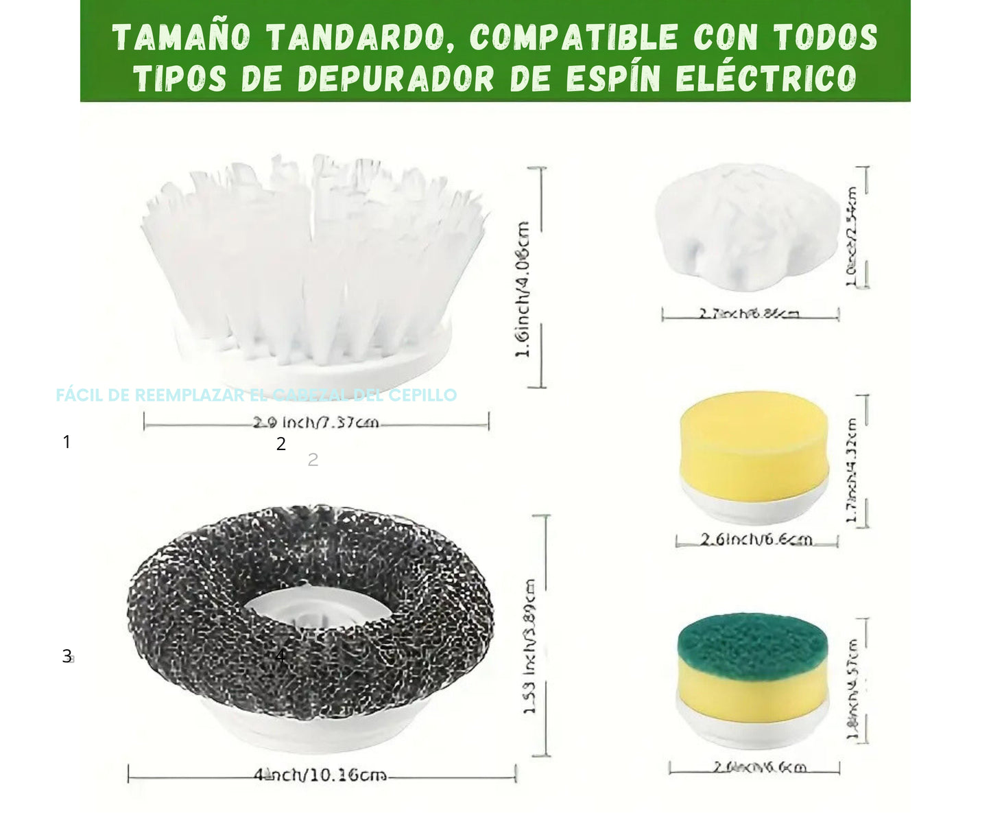 CleanPro 5X, Equipado con 5 Cabezales de Cepillo Reemplazables